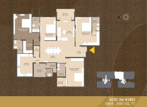 A101-A1801 4BHK-2880sqft Khushal garden