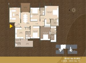 B102-B1802 4BHK-2855sqft Khushal garden